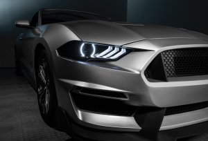 Ford Mustang Headlight Assembly - ORACLE Lighting - Black Series - Dynamic ColorSHIFT - `18-`23